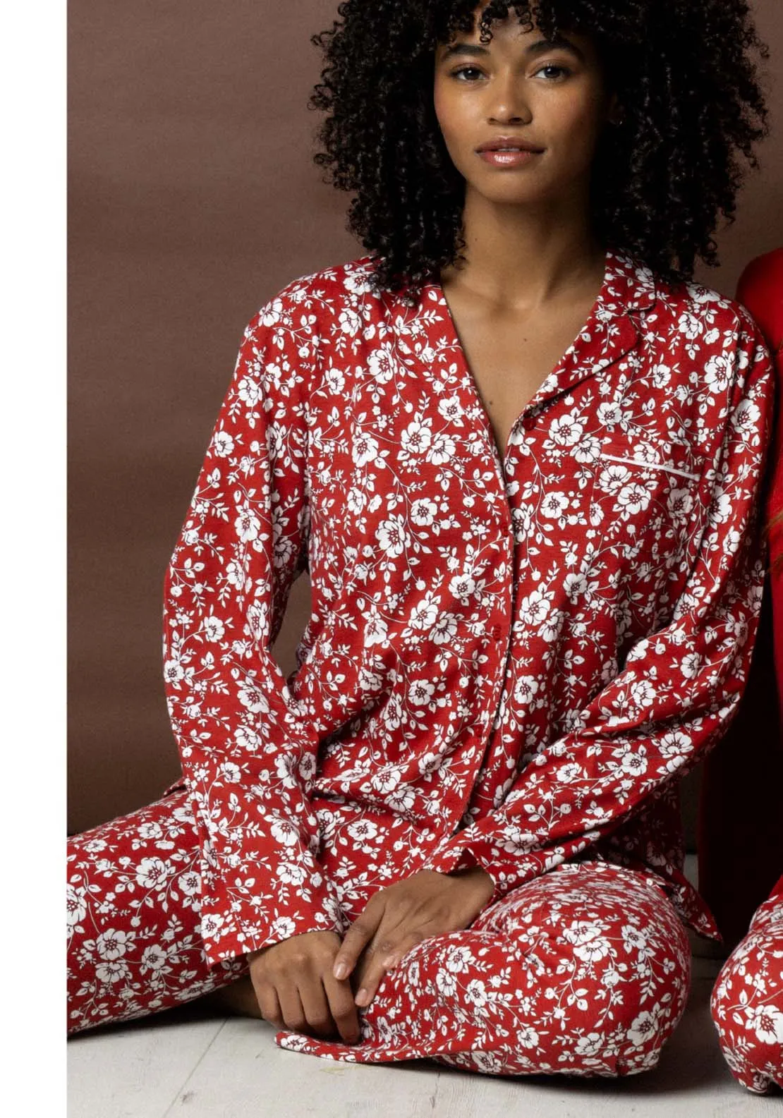 Masculine Pj Flower Print - Red