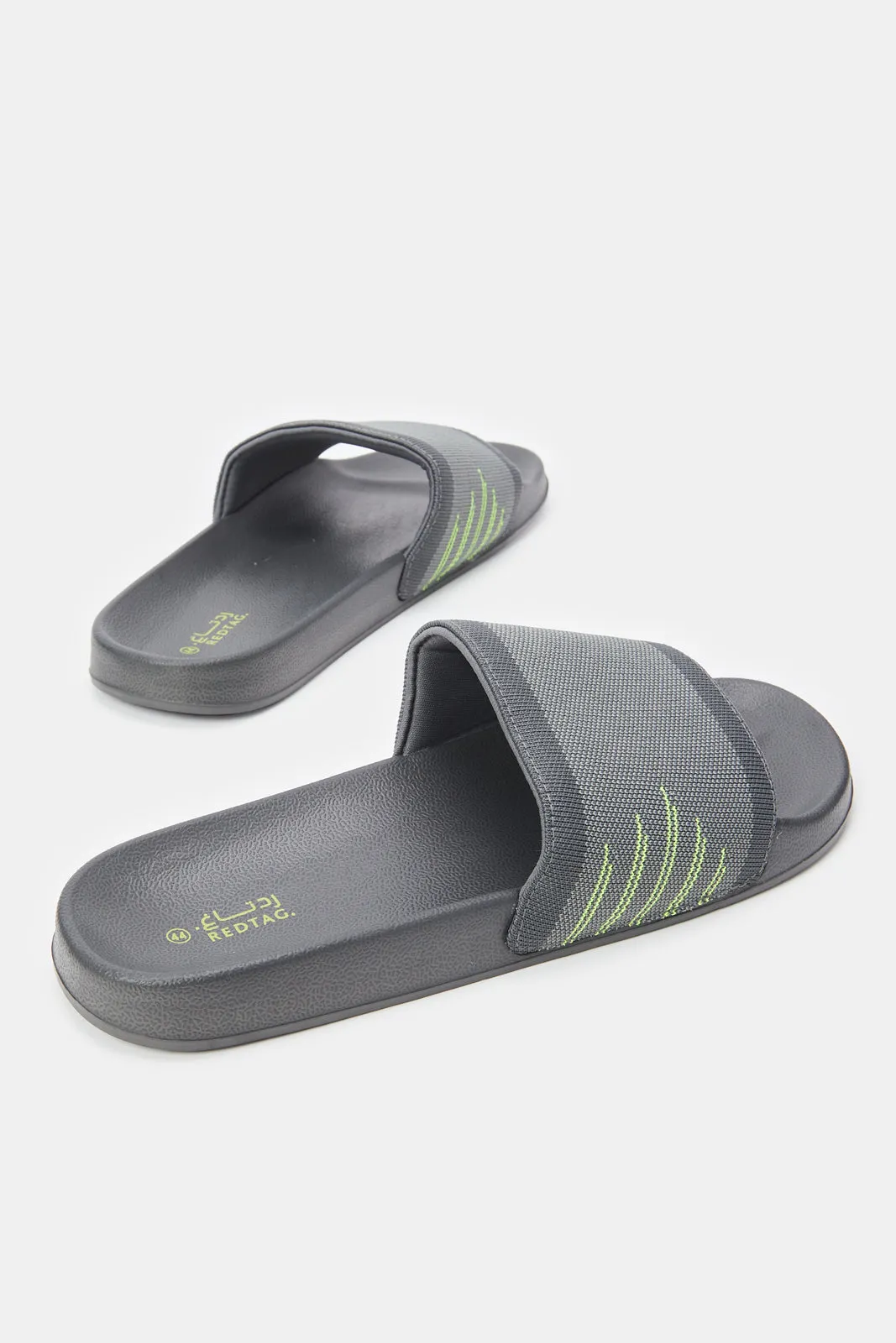 Men Grey Knitted Slide