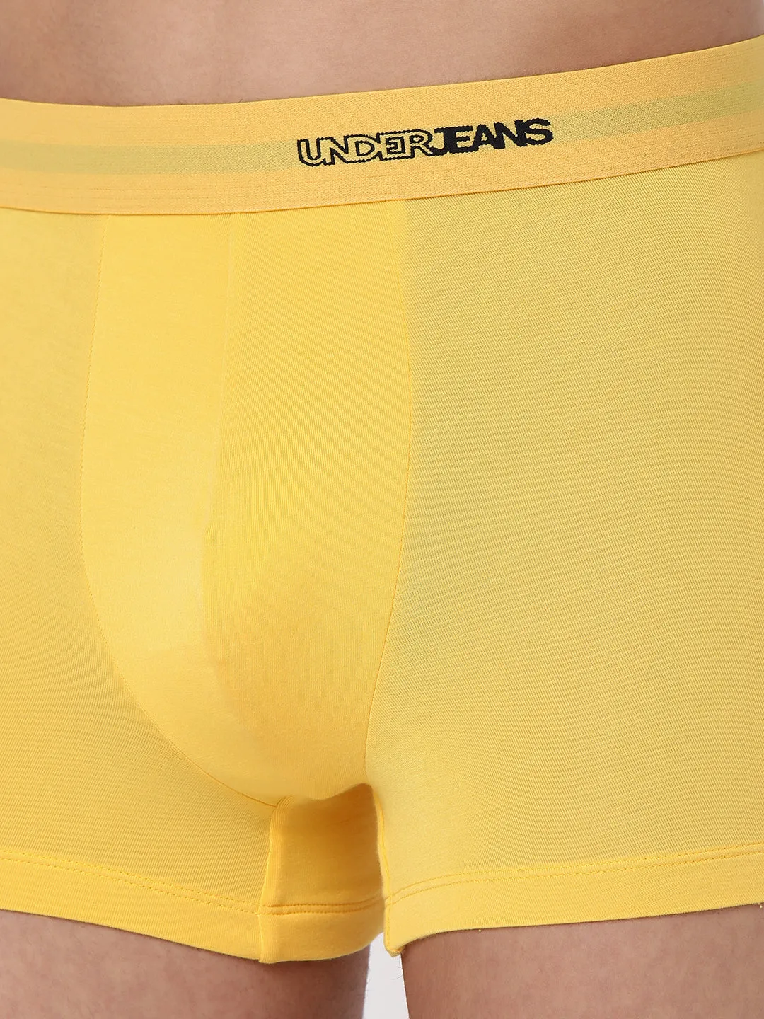 Men Premium Micromodal Yellow Trunk - Underjeans By Spykar