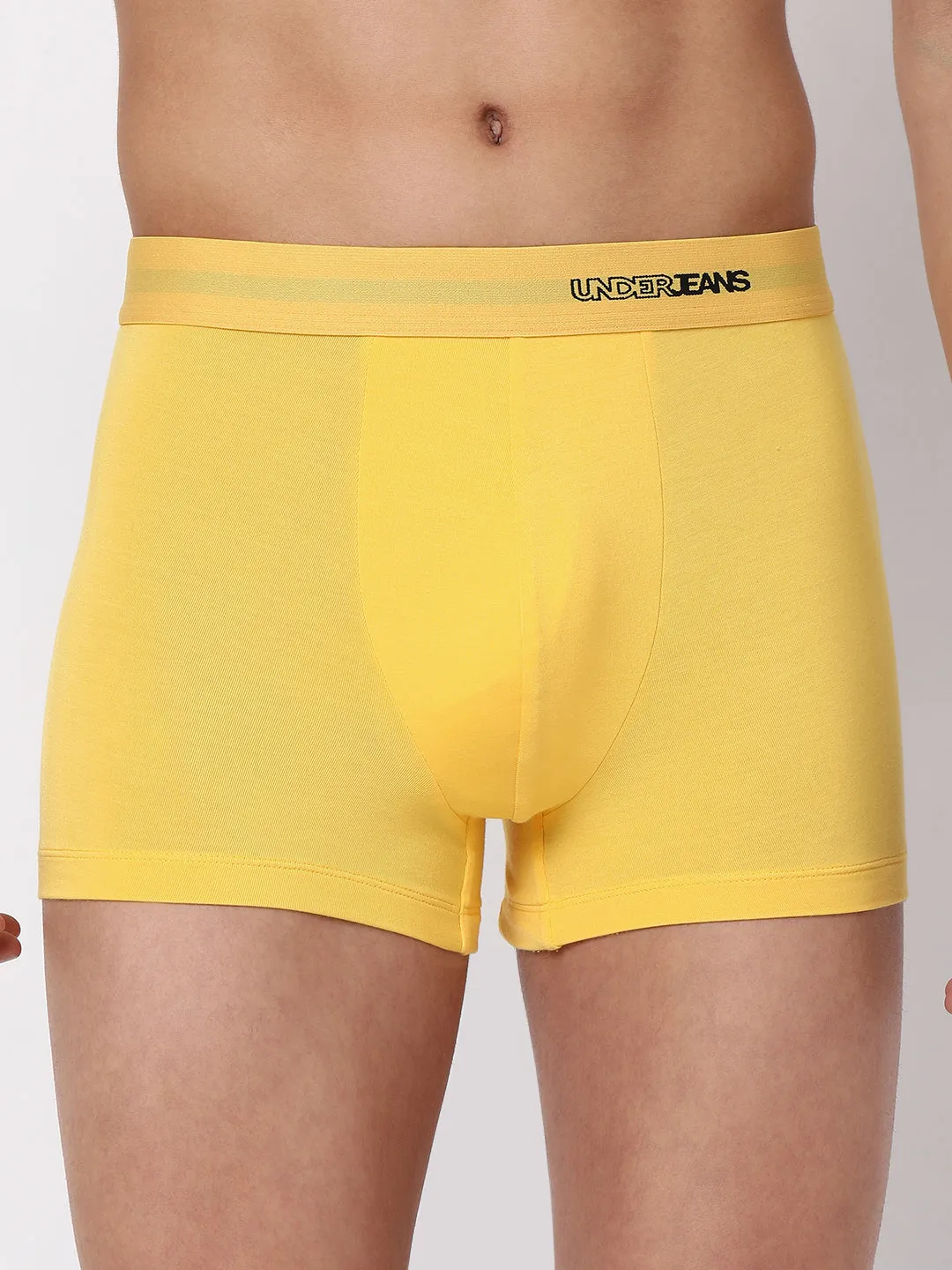 Men Premium Micromodal Yellow Trunk - Underjeans By Spykar