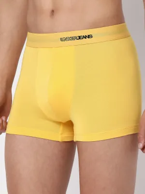 Men Premium Micromodal Yellow Trunk - Underjeans By Spykar