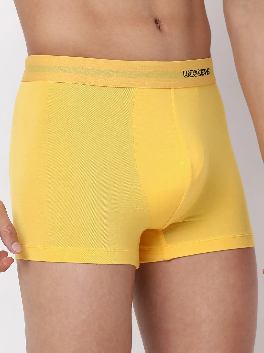 Men Premium Micromodal Yellow Trunk - Underjeans By Spykar