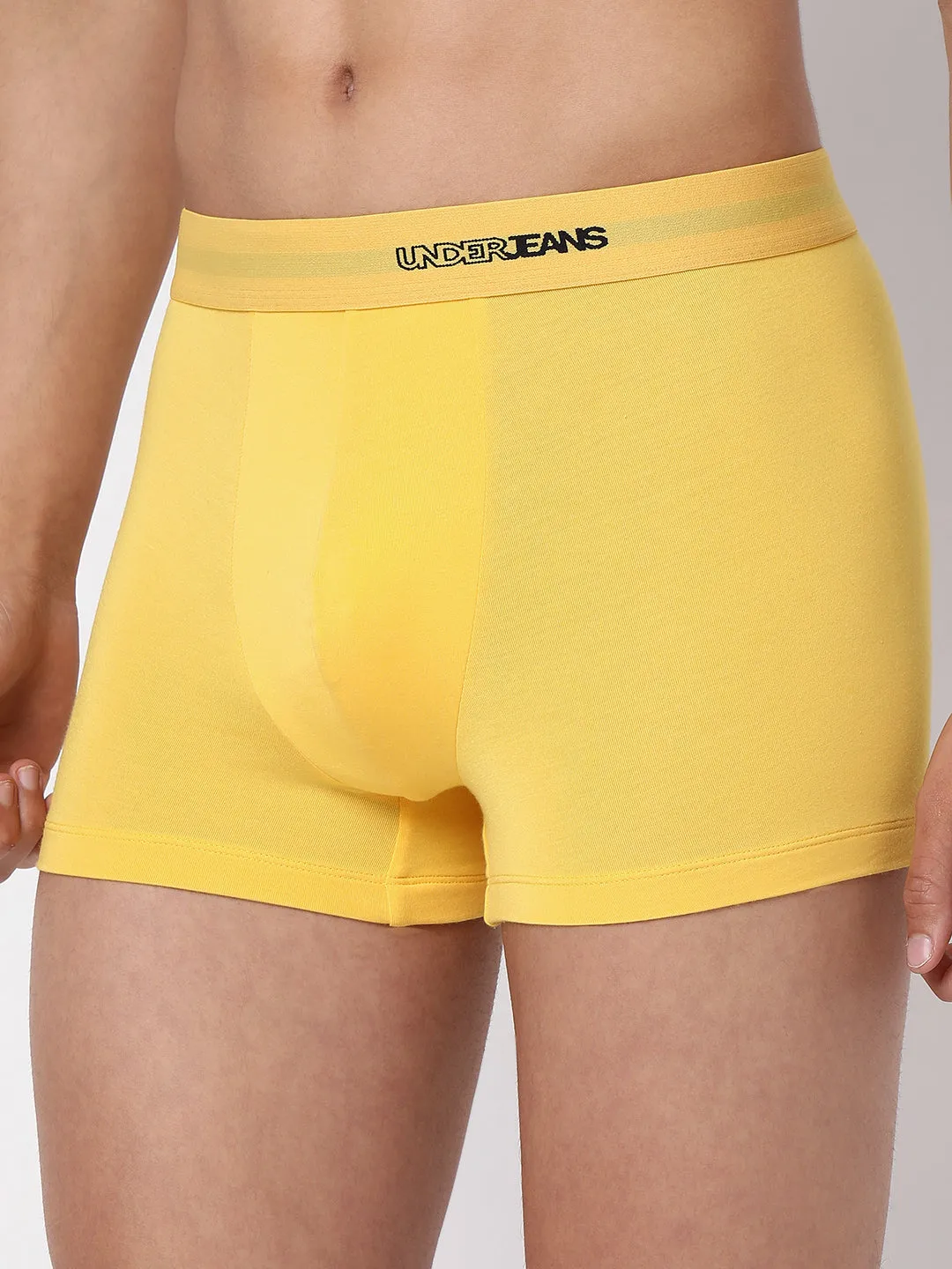 Men Premium Micromodal Yellow Trunk - Underjeans By Spykar