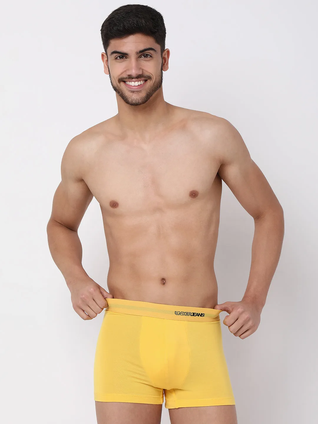 Men Premium Micromodal Yellow Trunk - Underjeans By Spykar