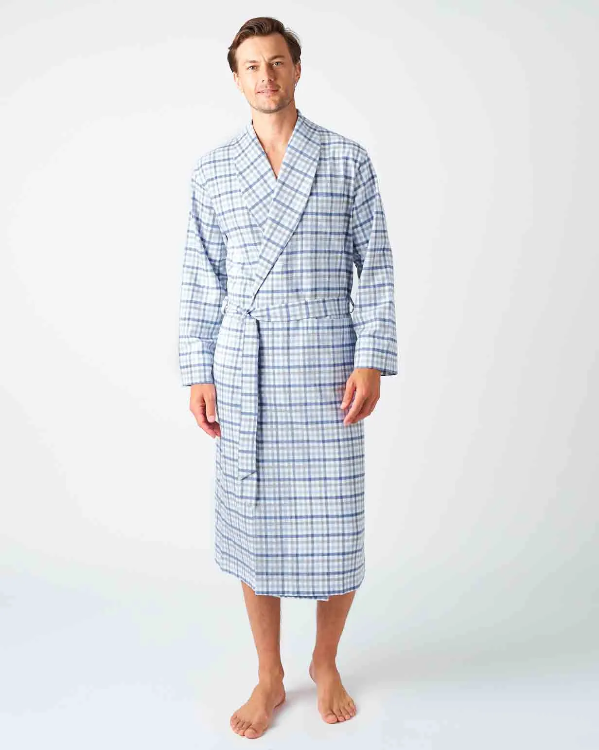 Men's Brushed Cotton Dressing Gown - Keswick