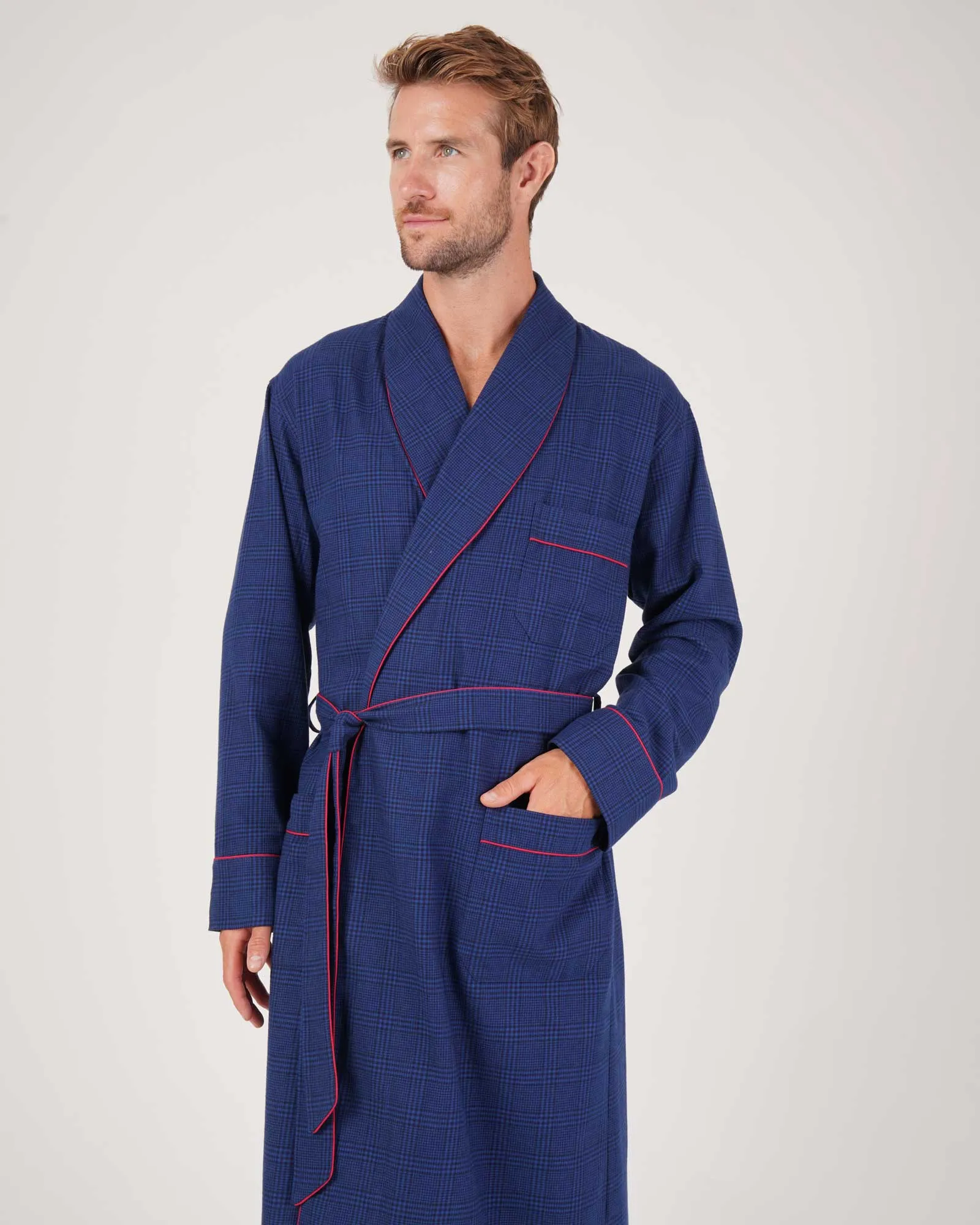 Men's Brushed Cotton Dressing Gown - Ludlow Check