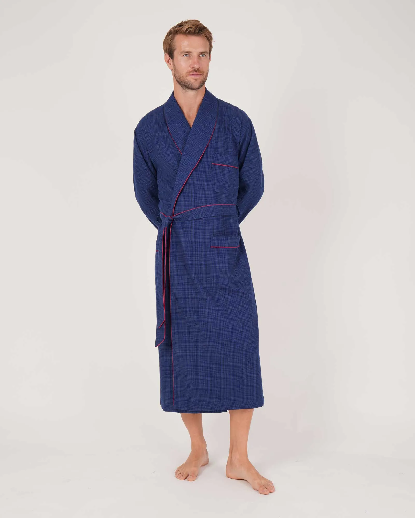 Men's Brushed Cotton Dressing Gown - Ludlow Check