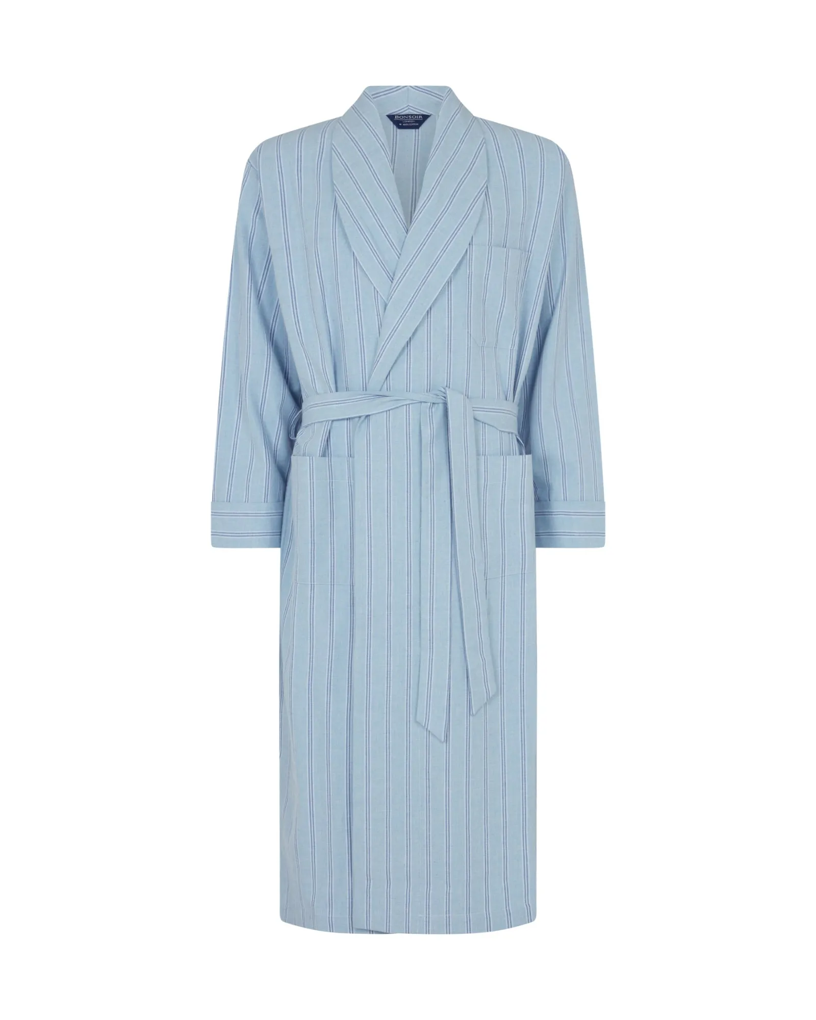 Men's Brushed Cotton Robe - Aviemore Stripe