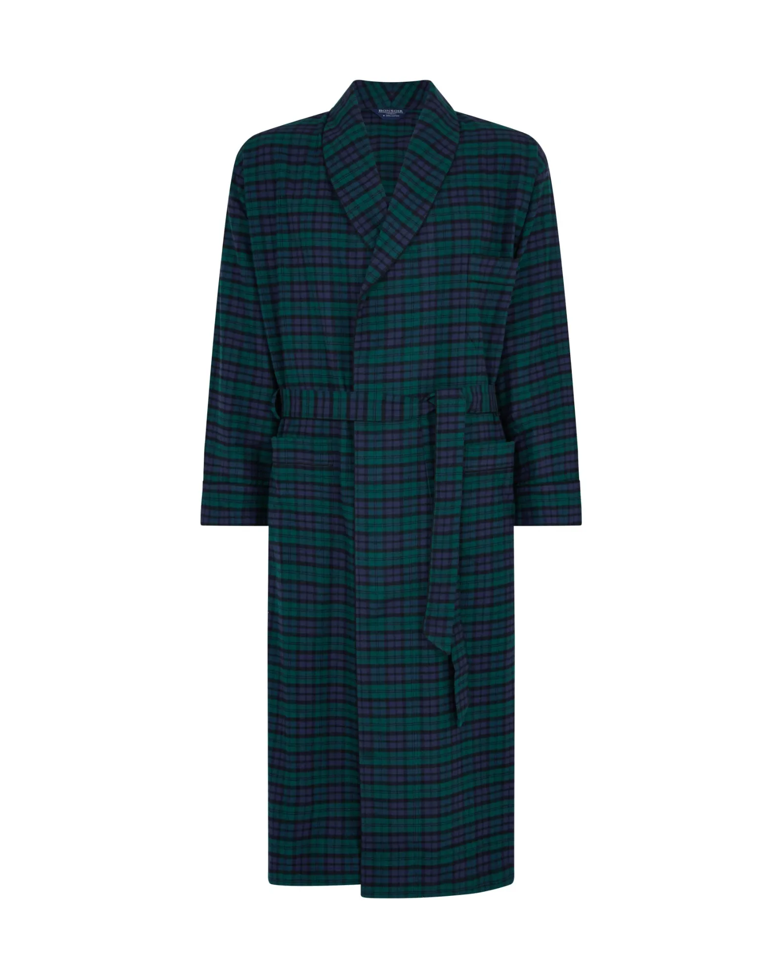 Men's Brushed Cotton Robe - Litton Blackwatch Tartan