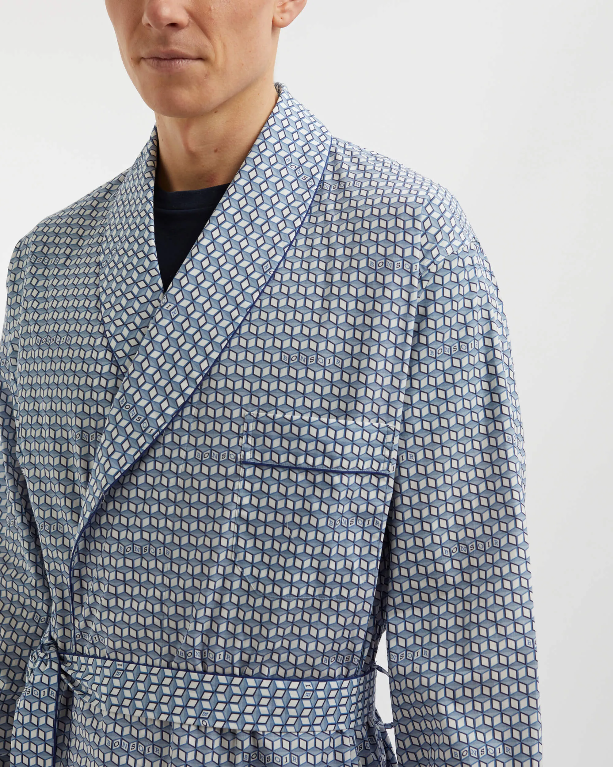 Men's Classic Cotton Dressing Gown - Belgrave Monogram