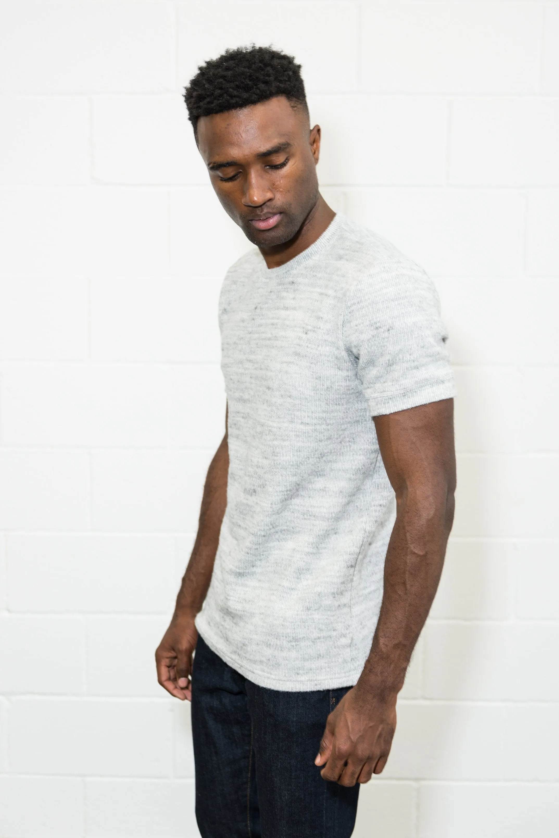 Men's Soft Knit Melange Short Sleeve Crew Tee