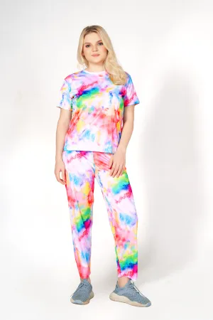 Multi-colour Print T-shirt And Long Pajama Set