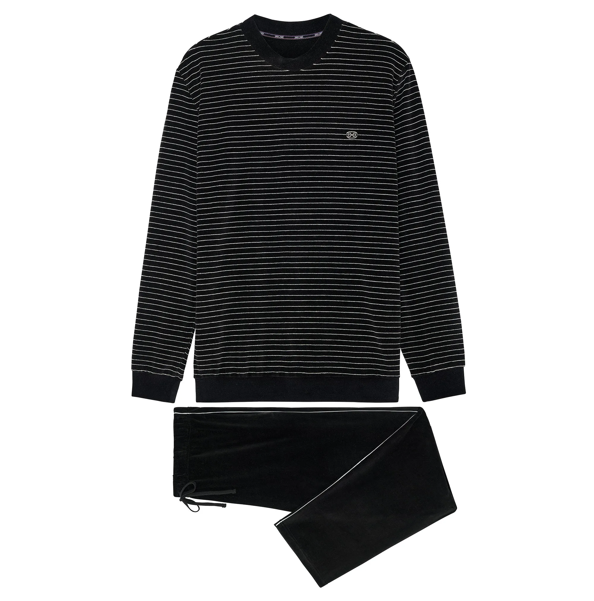 Norman Homewear Set | Black/White Stripes 402619-R04w