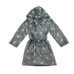 Nutmeg dressing gown 6-7 years grey with stars