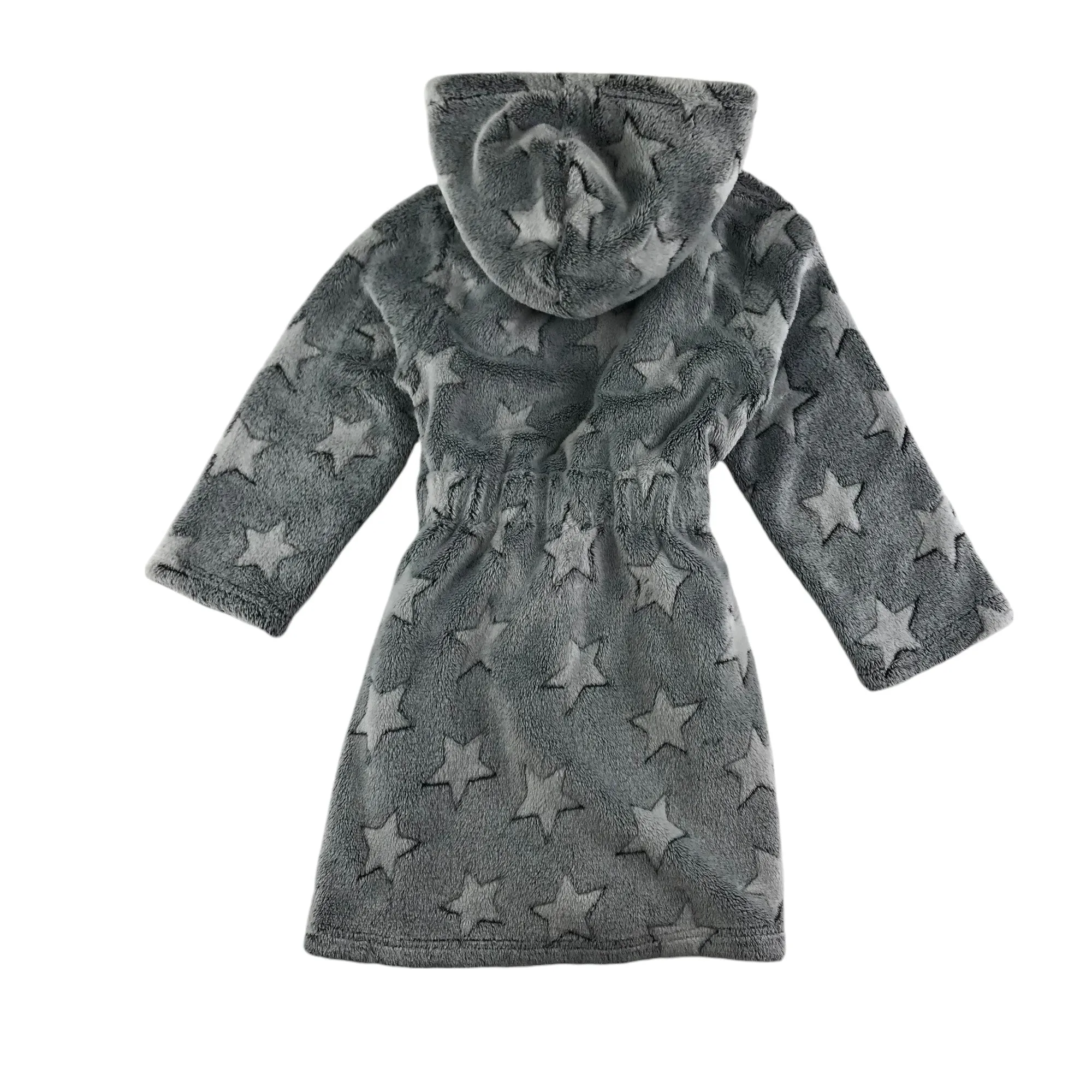 Nutmeg dressing gown 6-7 years grey with stars