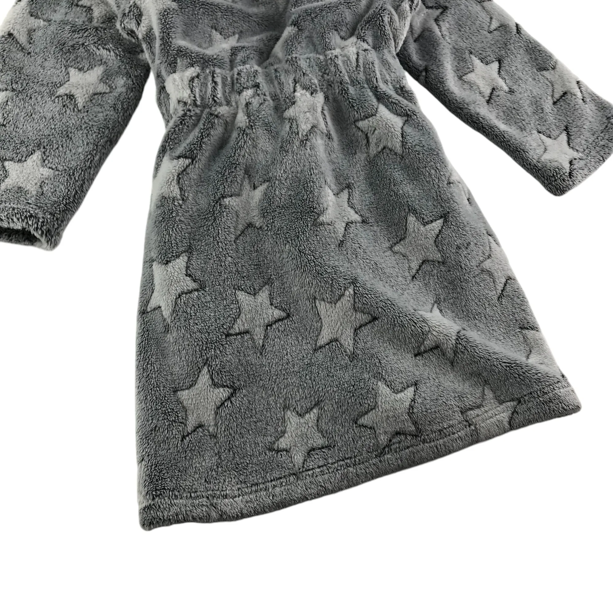 Nutmeg dressing gown 6-7 years grey with stars