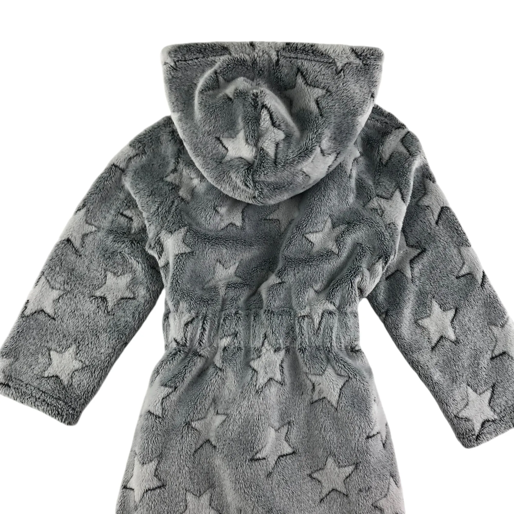 Nutmeg dressing gown 6-7 years grey with stars