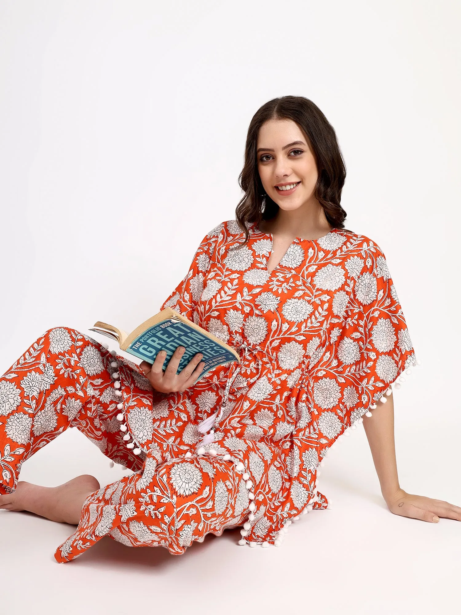 ORANGE SLUSH KAFTAAN LOUNGEWEAR