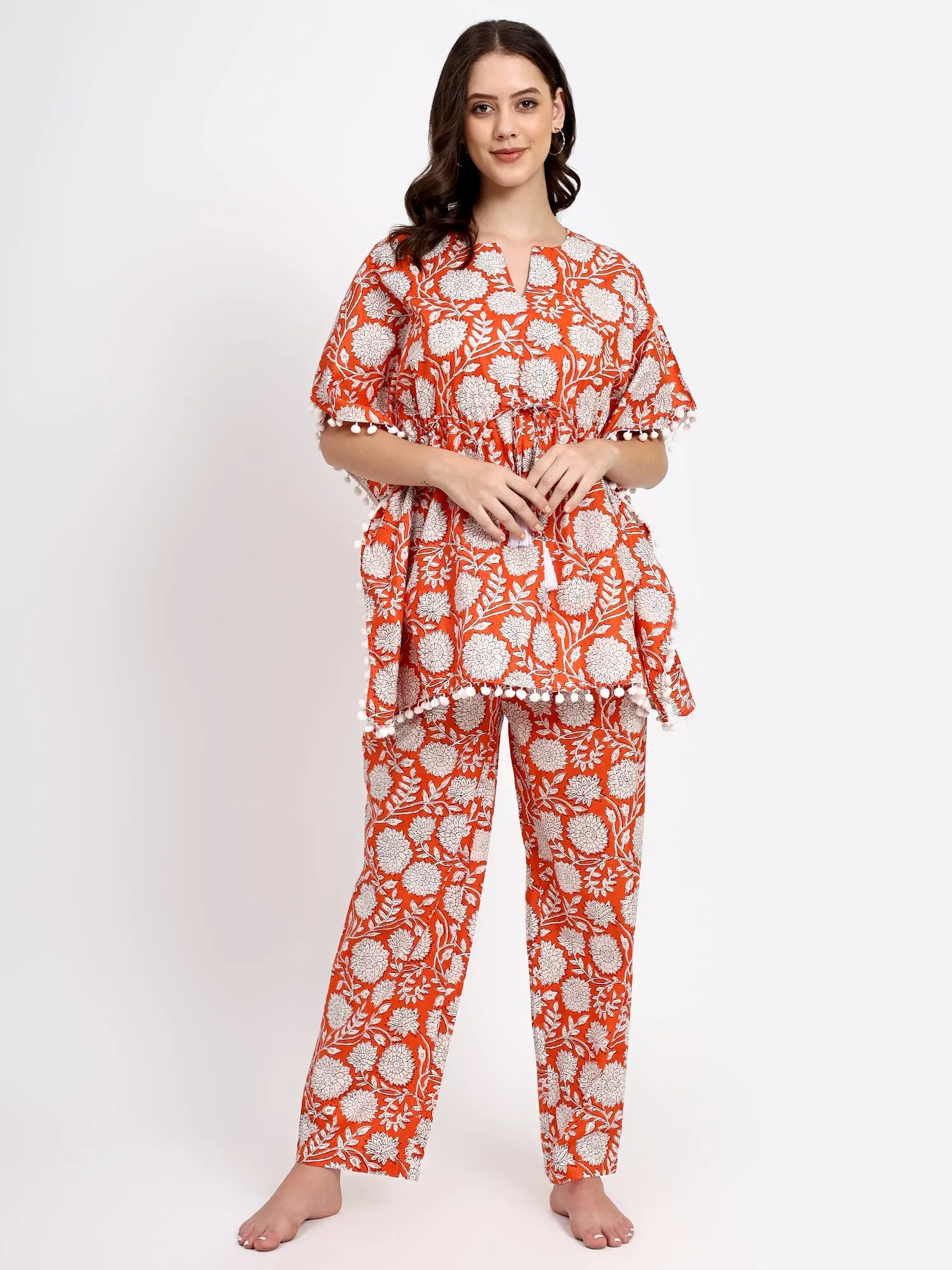 ORANGE SLUSH KAFTAAN LOUNGEWEAR