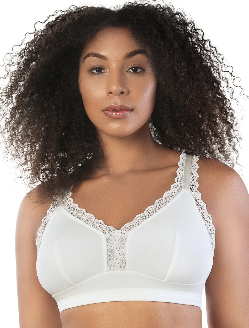 Parfait Dalis Bra Wirefree Bralette, Pearl White | Pearl White Lace Bralette | Pearl White Lounge Bra