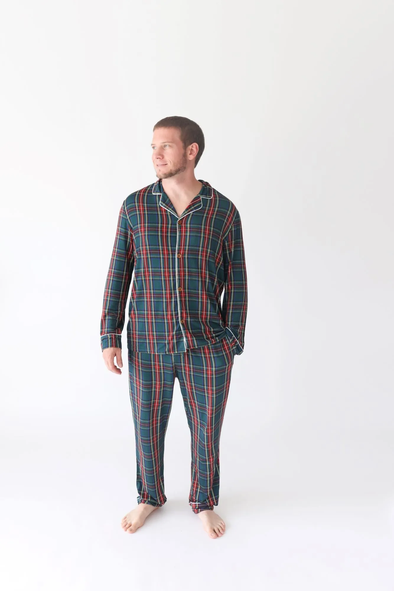 Posh Peanut Tartan Plaid Men's L/S &  Relaxed Pants Loungewear