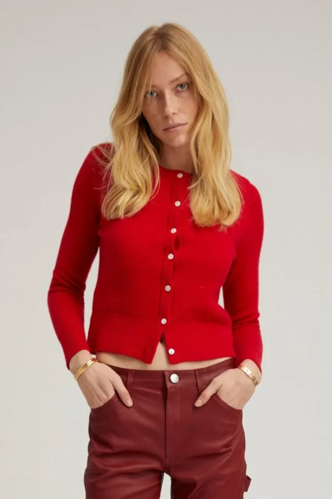 Red Cashmere Baby Cardigan