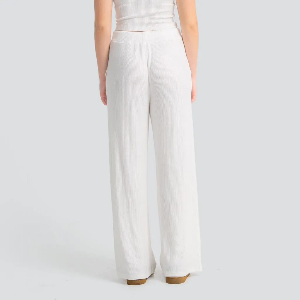 Ribbed Hacci Wide Leg Pant