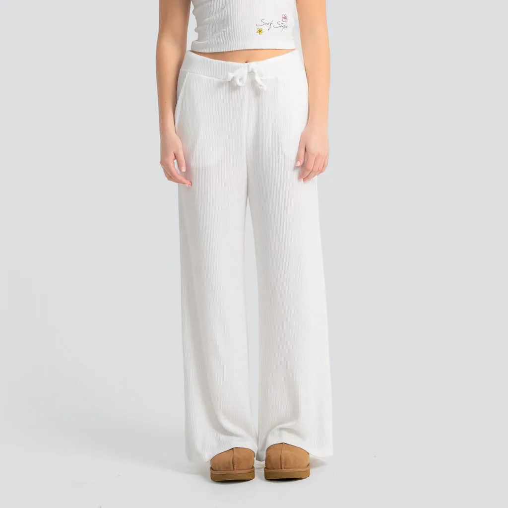 Ribbed Hacci Wide Leg Pant