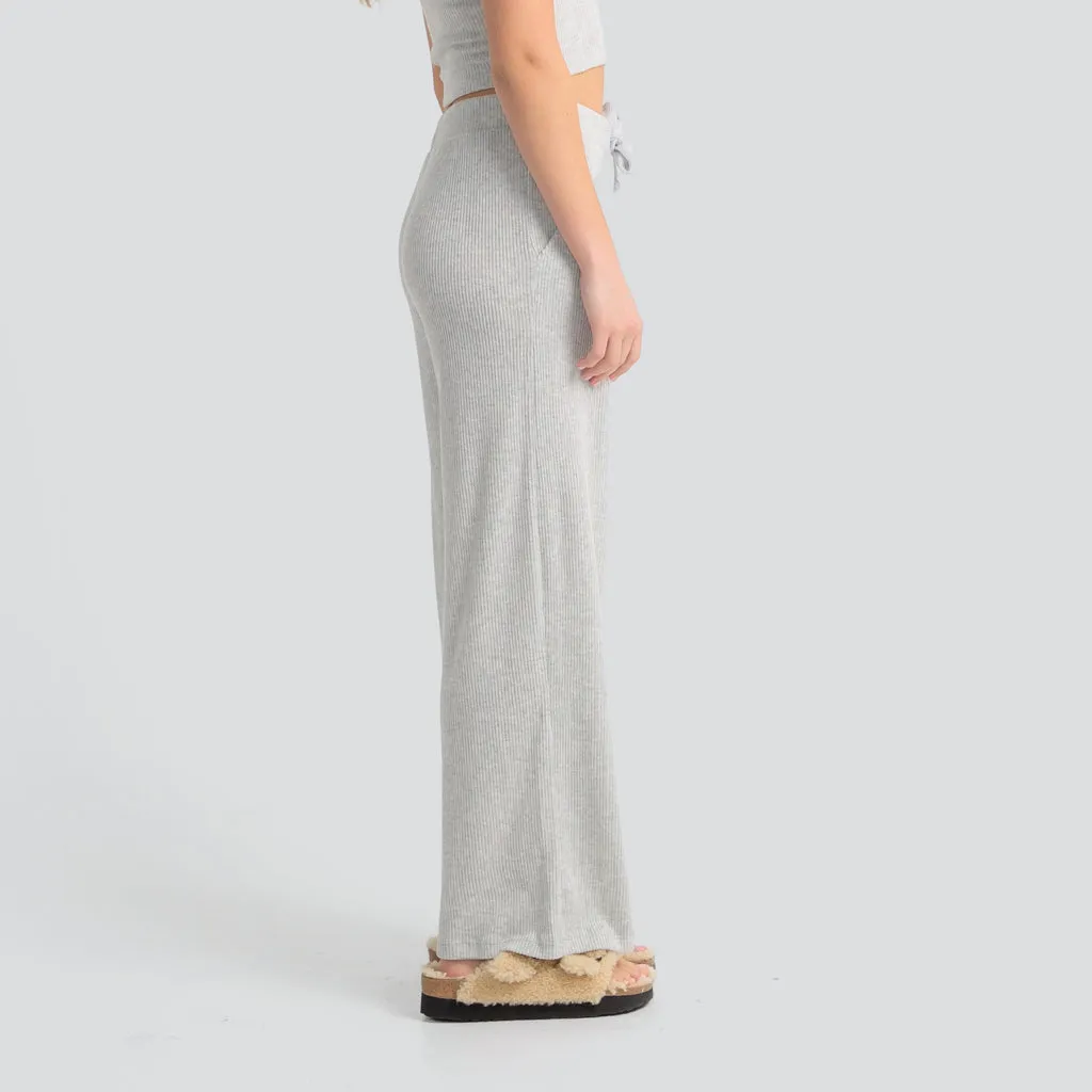 Ribbed Hacci Wide Leg Pant