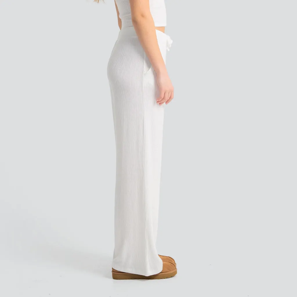 Ribbed Hacci Wide Leg Pant