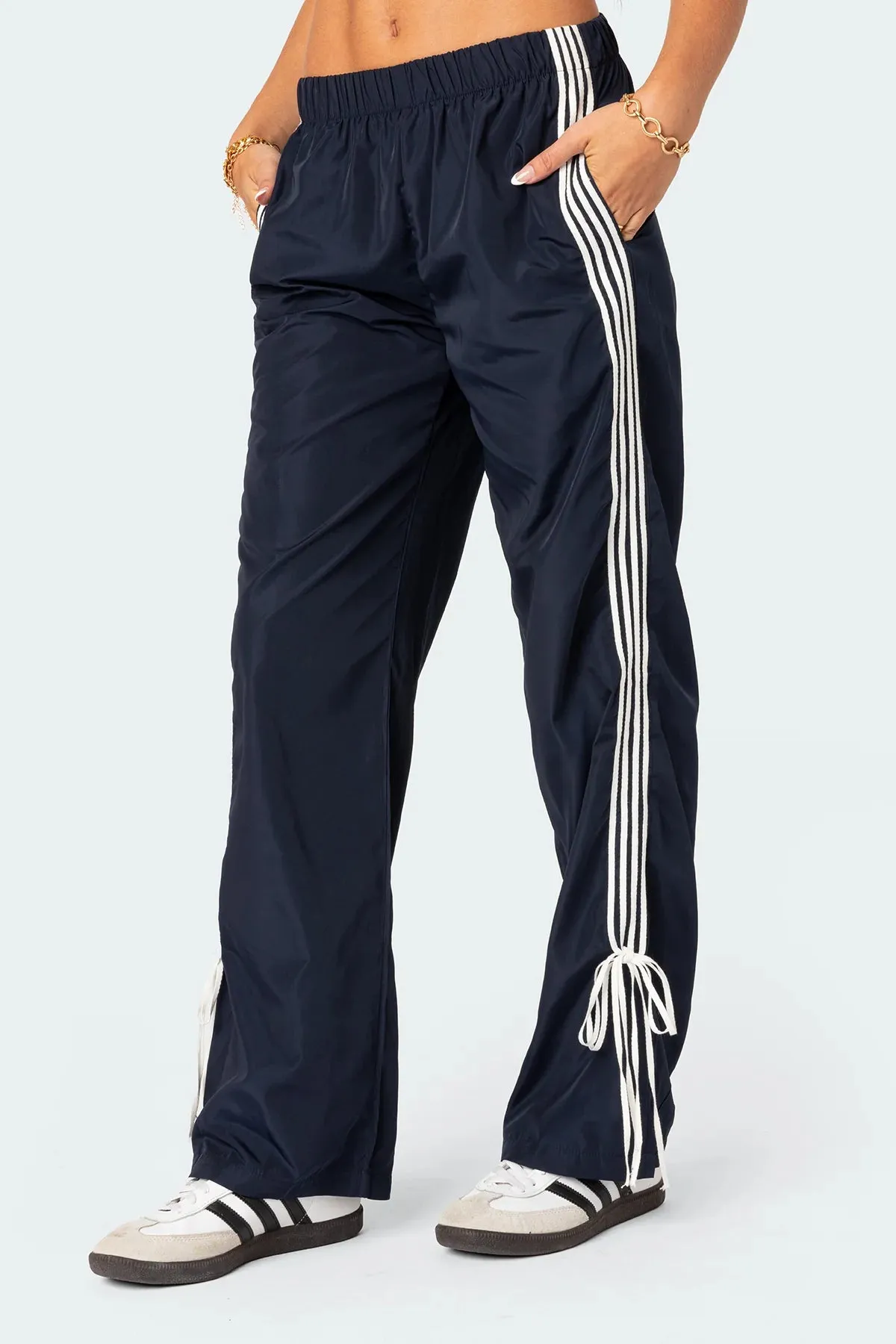 Ribbon Trim Jogger Pants