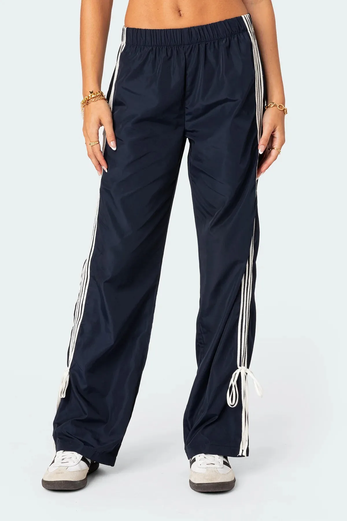 Ribbon Trim Jogger Pants