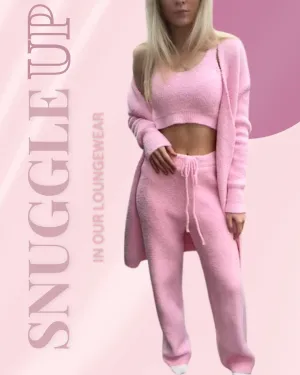 Rosie Pink oversized towelling ( FLUFFY ) loungewear set.