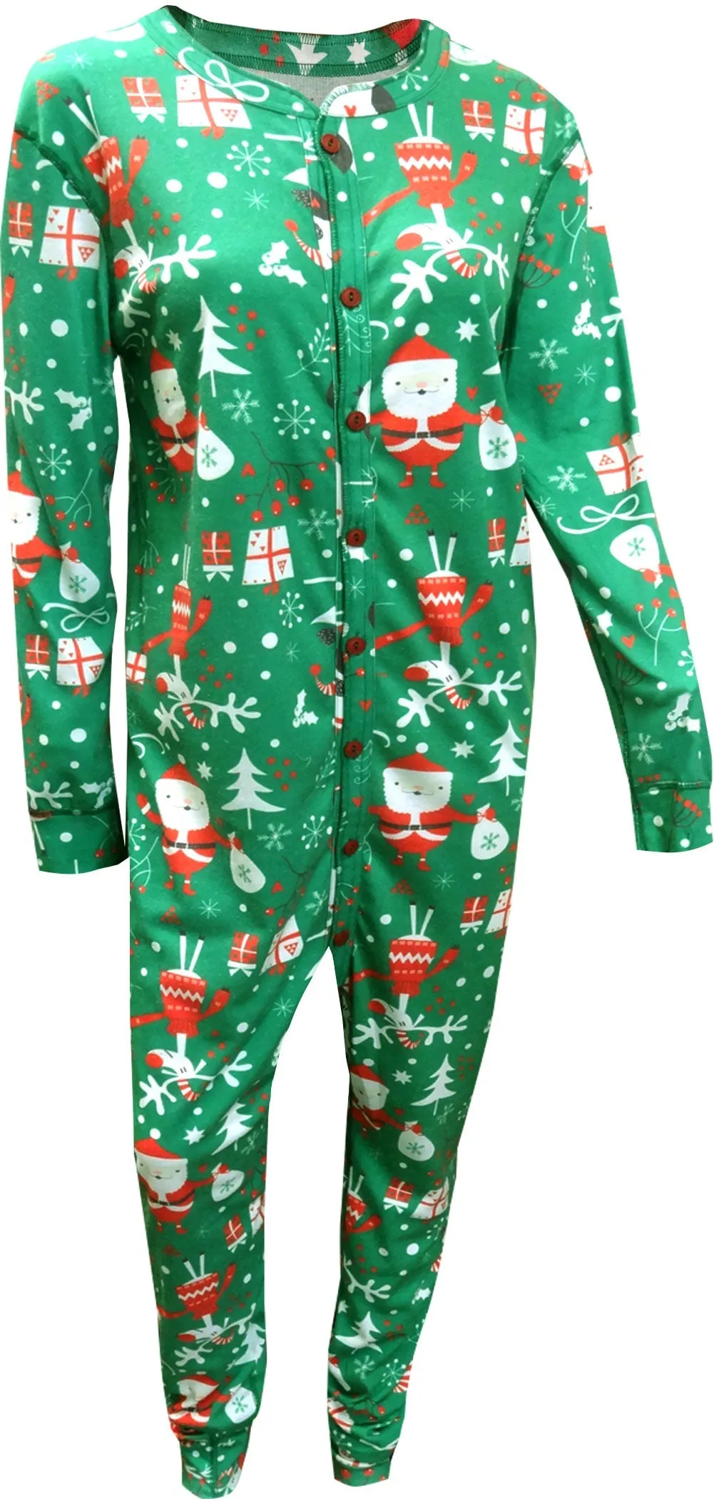 Santa Holiday Union Suit Pajama with Drop Seat