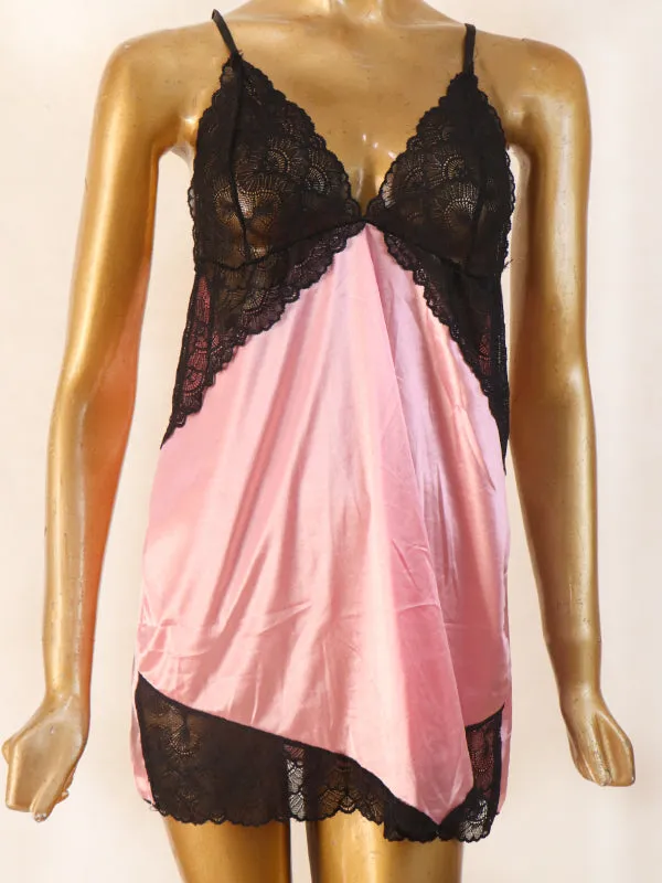 Satin Pink - Short Nighty For Women WSN04