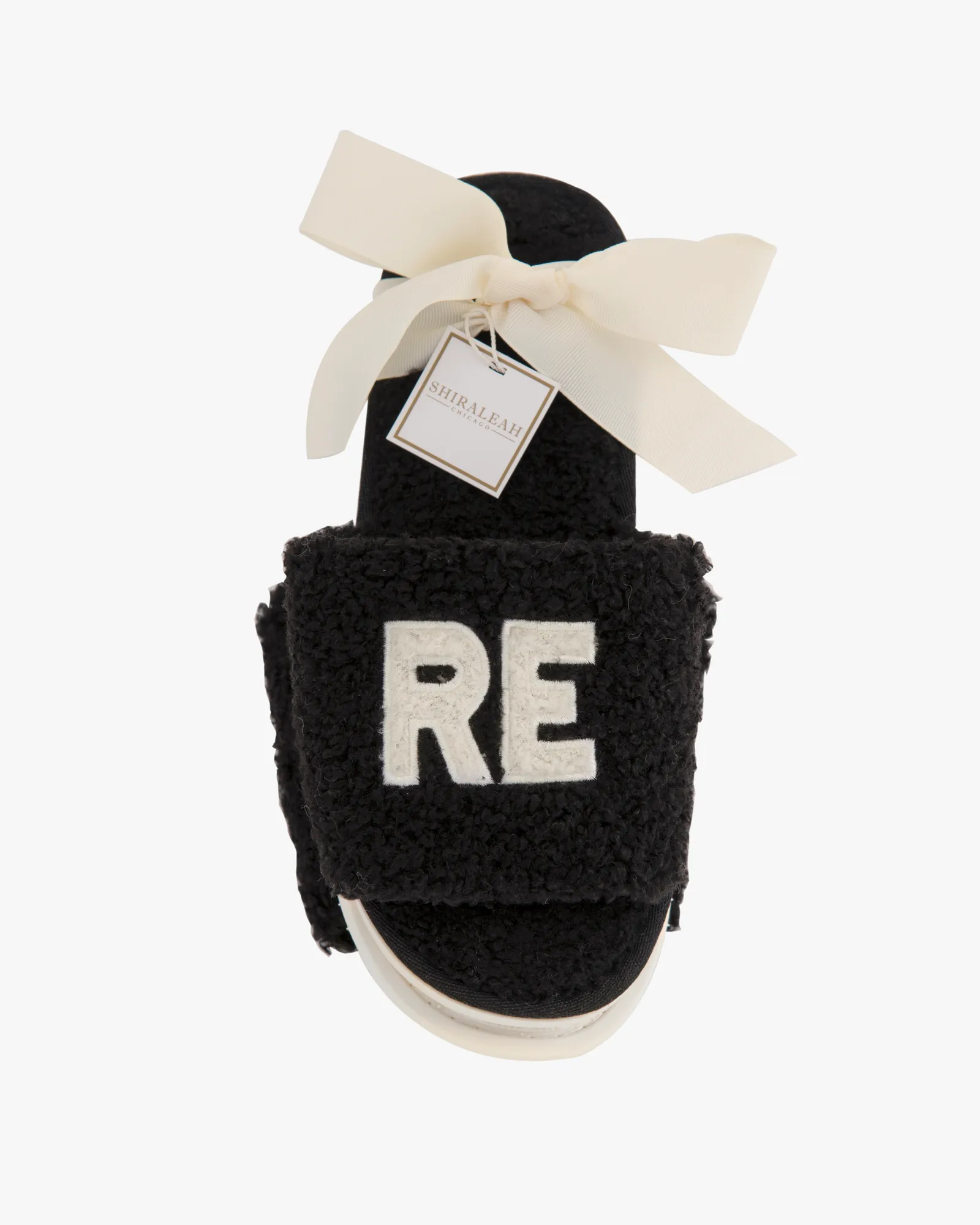 Serene Graphic Slippers | White / Black