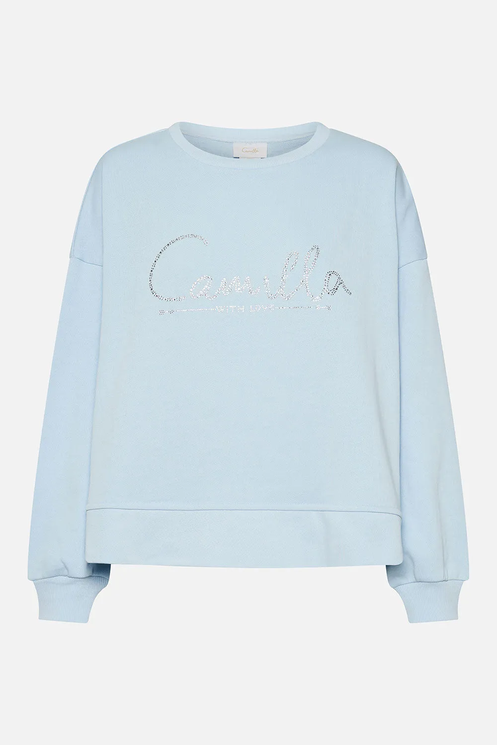 SHORT RELAXED SWEATER LOGO CAPSULE - ICE BLUE