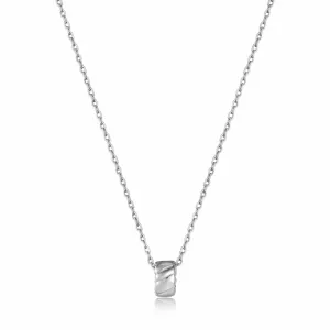 Silver Smooth Twist Pendant Necklace