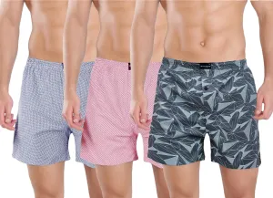 Sky Pink Grey Printed Funky Boxers Combo