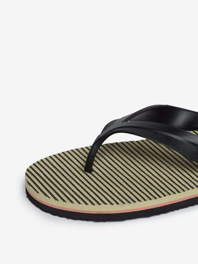 SOLEPLAY Black Striped Flip-Flops