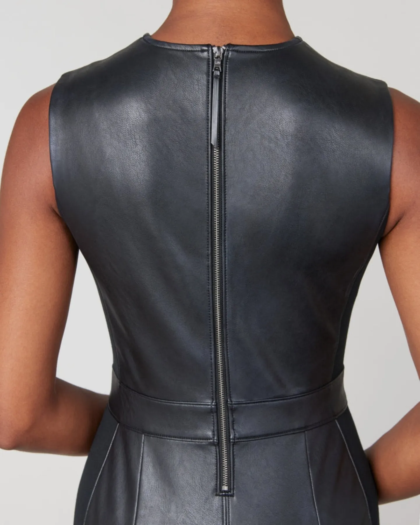 Spanx, Leather-Like Combo Fitted Dress