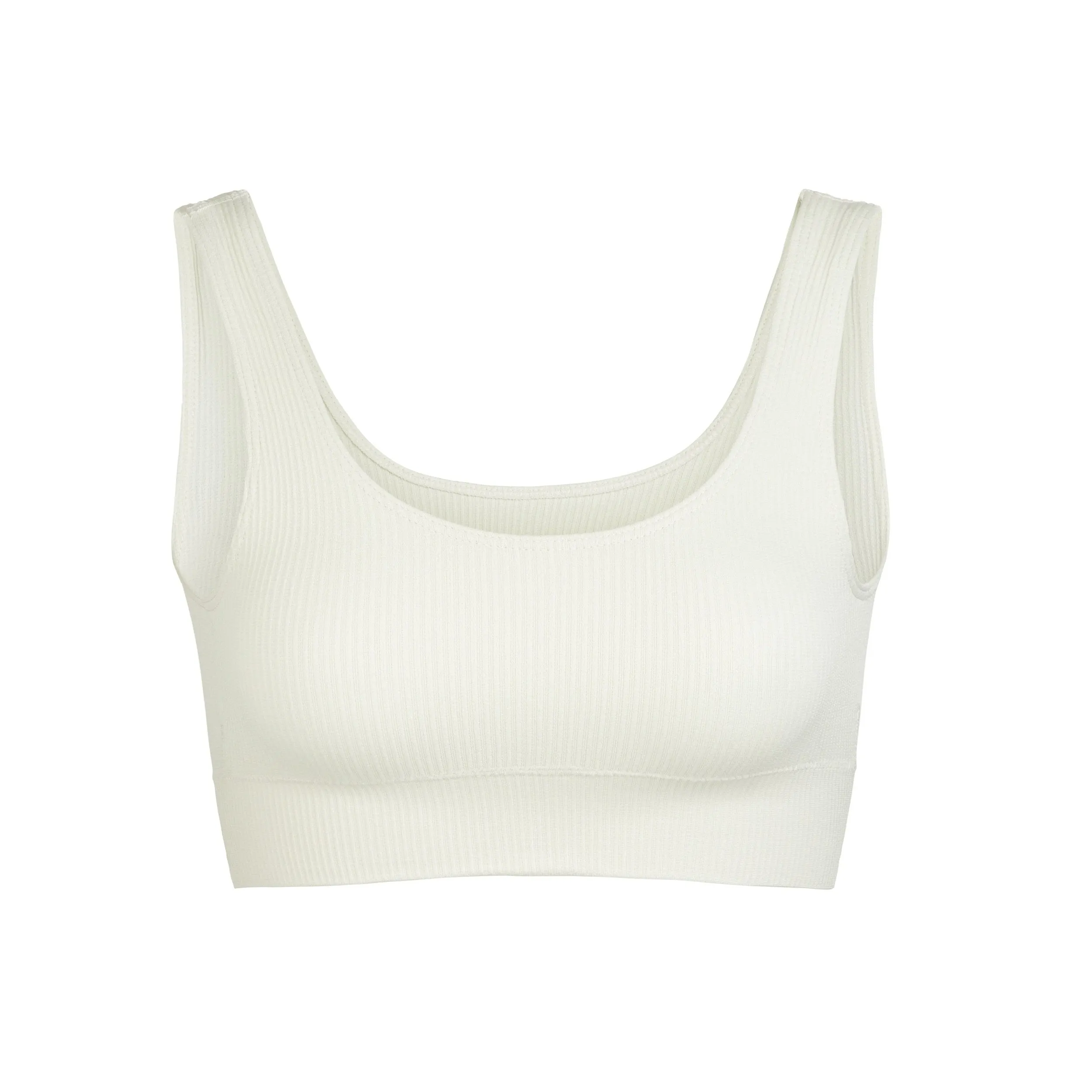 STRETCH RIB SCOOP BRALETTE | BONE