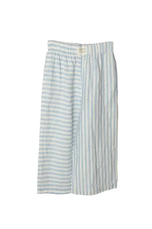 Striped Linen Culottes in Blue