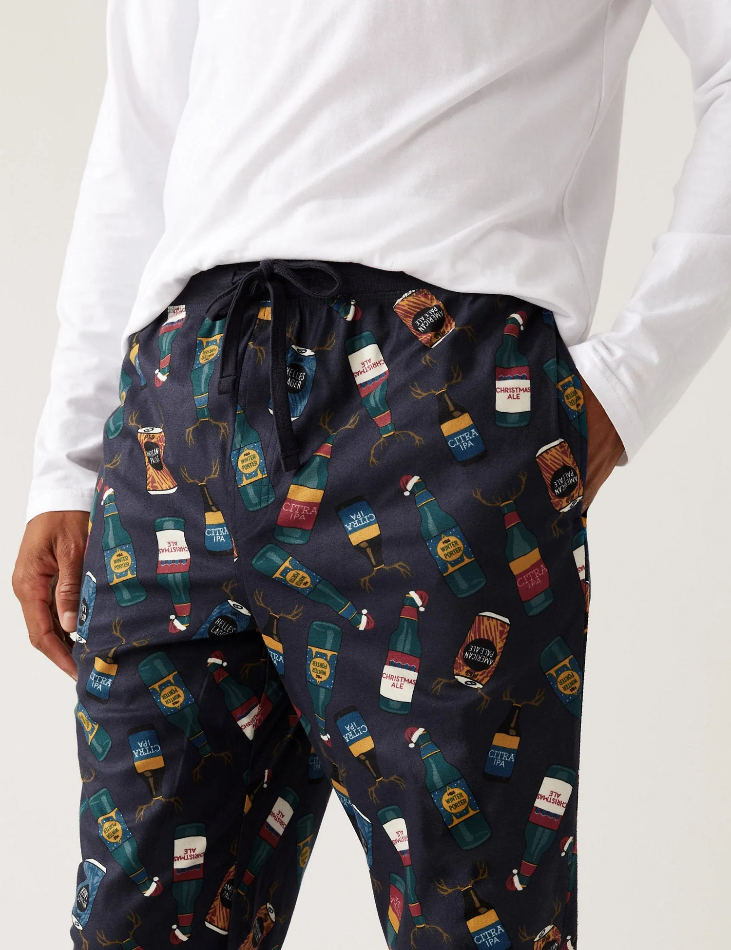 Supersoft Beer Print Loungewear Bottoms