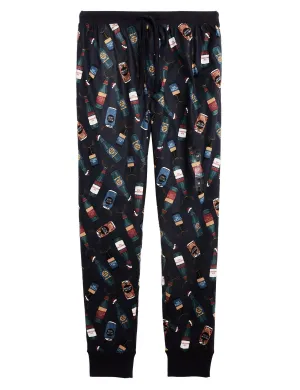 Supersoft Beer Print Loungewear Bottoms