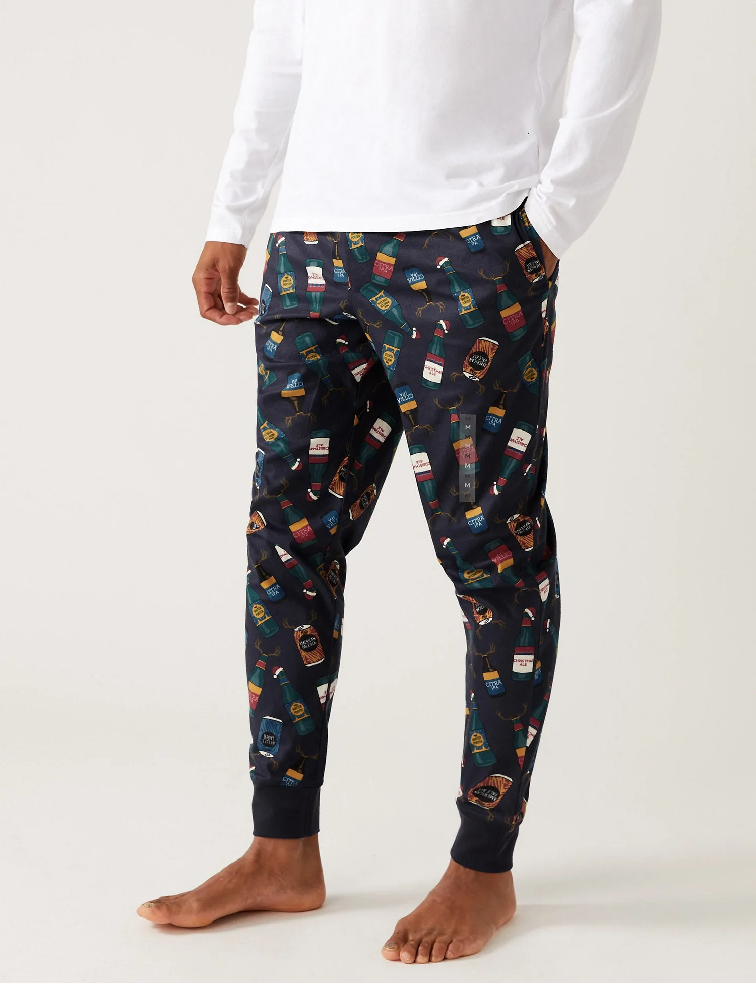 Supersoft Beer Print Loungewear Bottoms