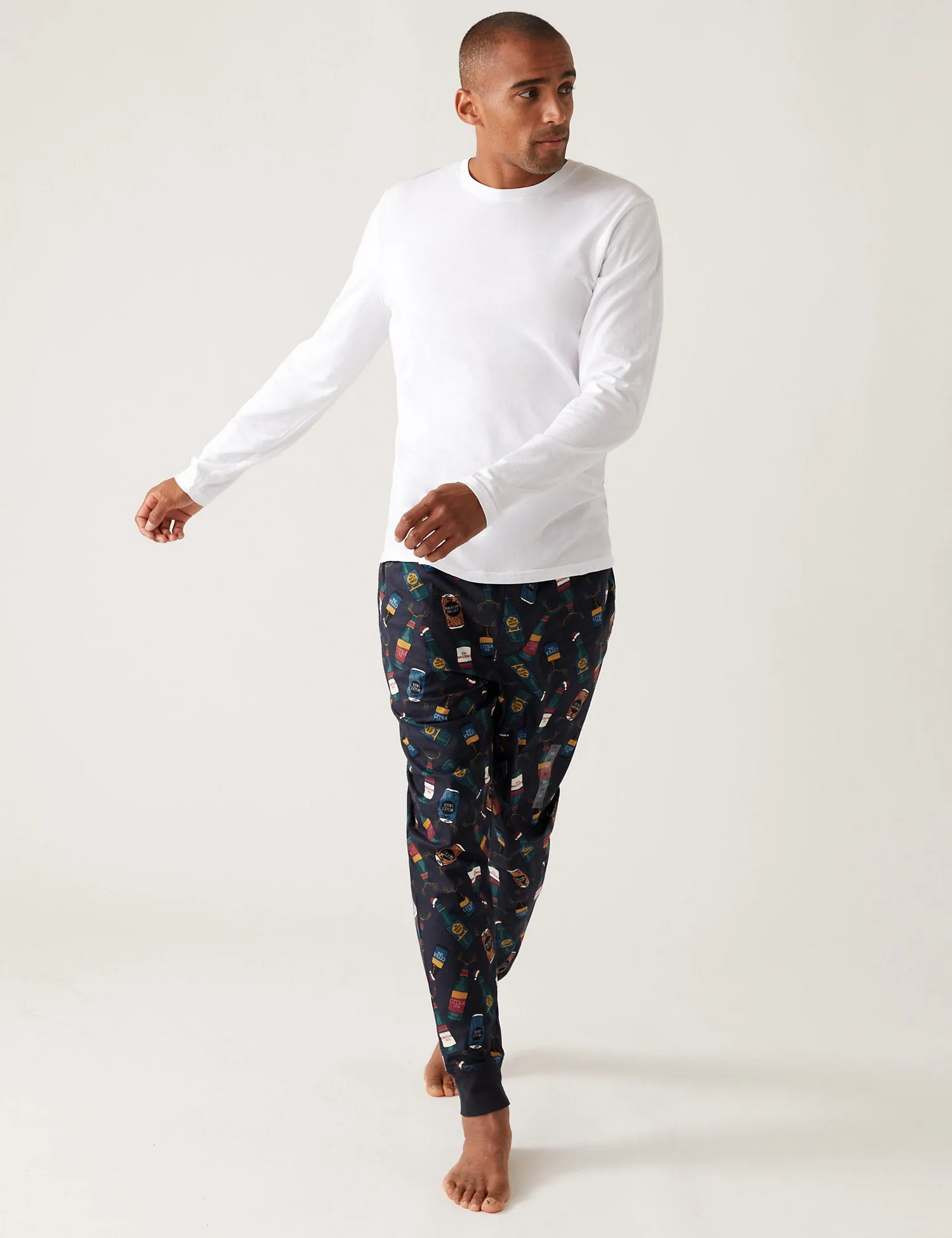 Supersoft Beer Print Loungewear Bottoms