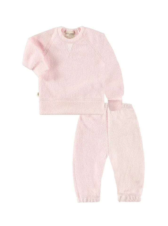 Sweatshirt and Sweatpant Loungewear Set - Light Pink