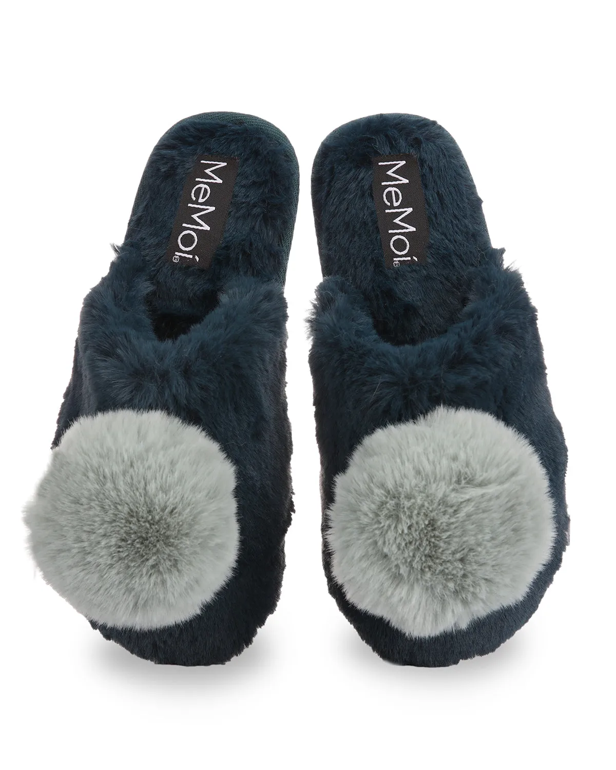 The Gloria Plush Pom-Pom Slippers