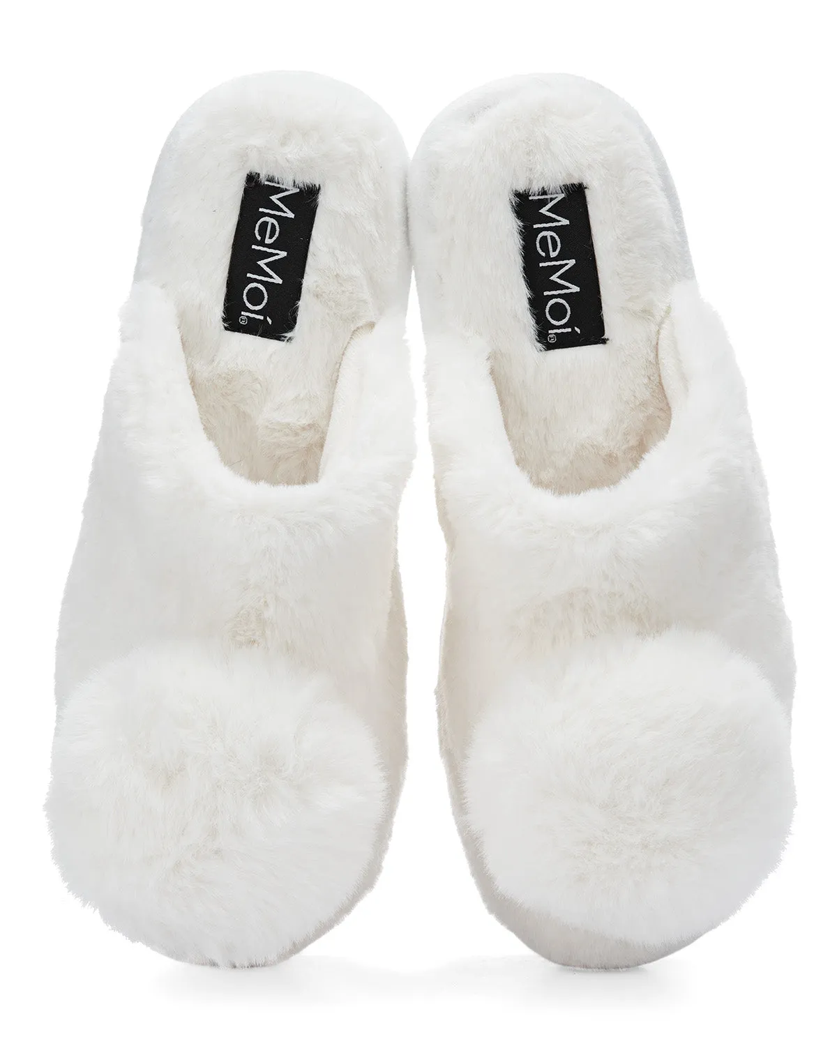 The Gloria Plush Pom-Pom Slippers